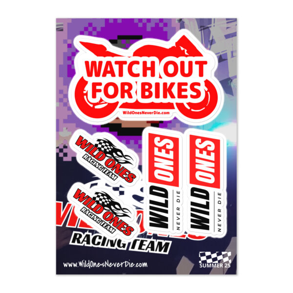 🔥 Wild Ones Never Die Sticker Sheet. Full-Throttle Fun (5 Stickers!)