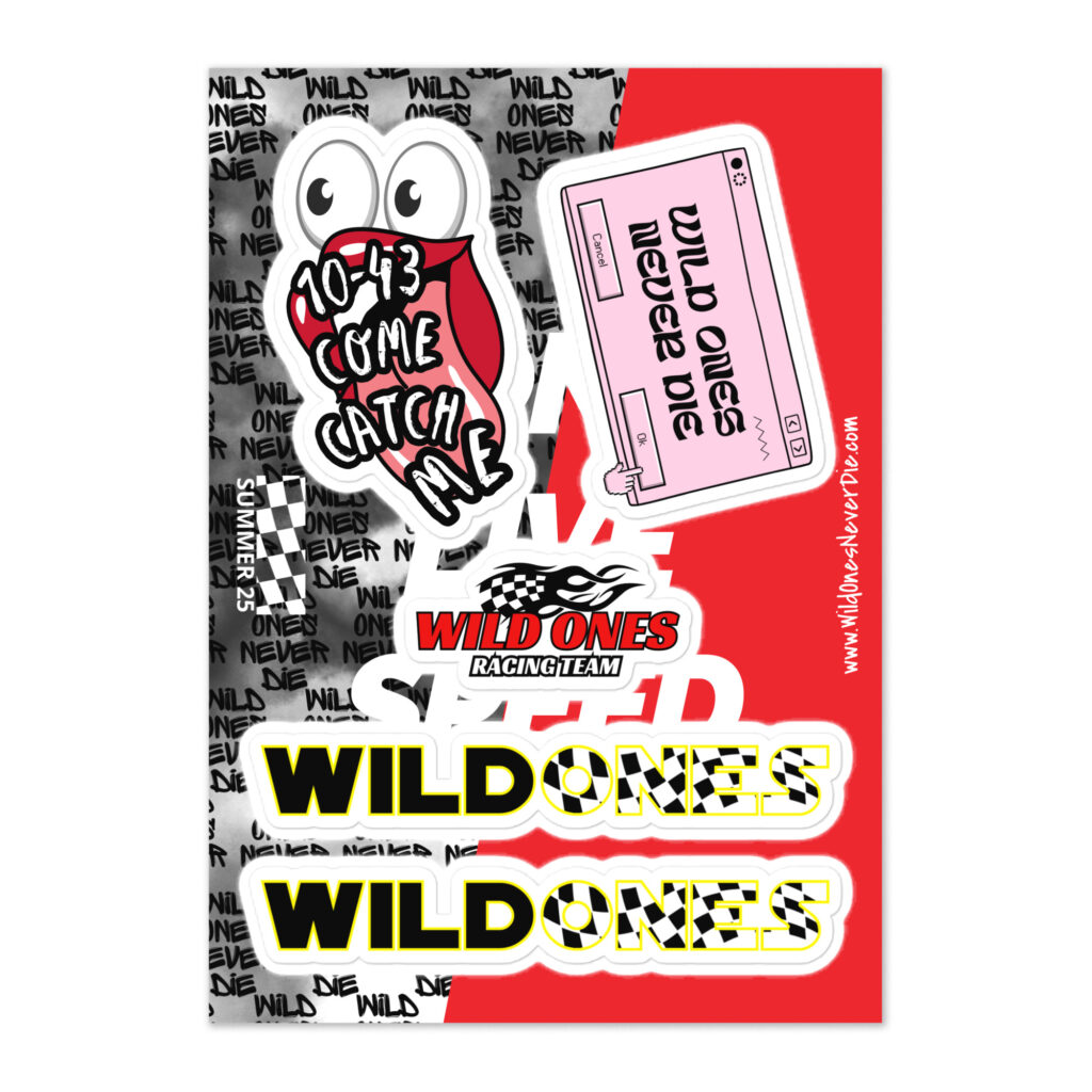 ⚡ Wild Ones Never Die Sticker Sheet Road Rebels 5 Pack